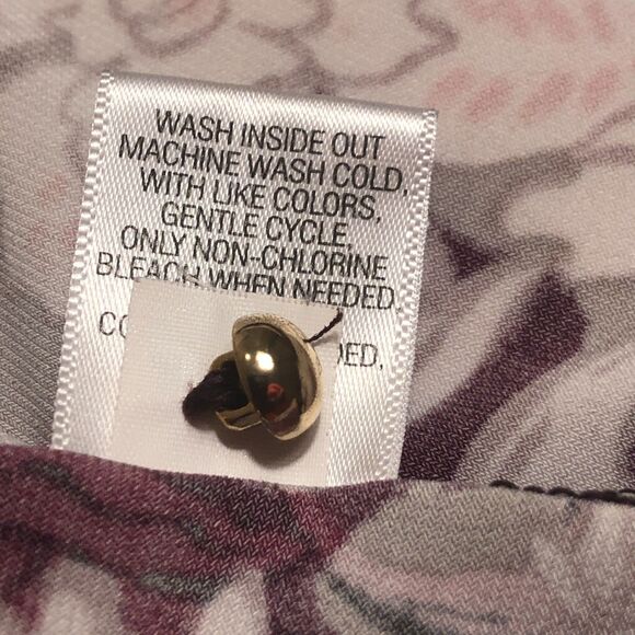 Fairy Grunge Floral AOP Top Blouse Women Burgundy 2XL Frayed Sleeves Boho Grunge - Picture 5 of 13